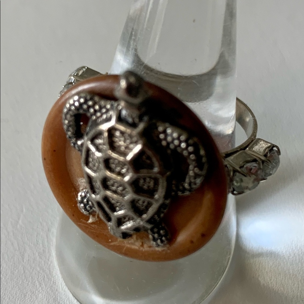 Turtle Ring Brown Adjustable Size - image 3